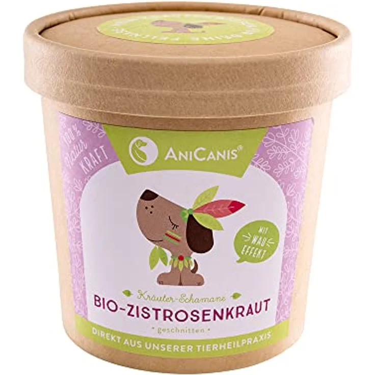 AniCanis Bio Zistrose, Zistrosenkraut-Pulver für Hunde & Katzen zur Unterstützung von Magen, Darm, Immunsystem & Zecken, 50g, 100% vegan, Bio Qualität – Bild 1