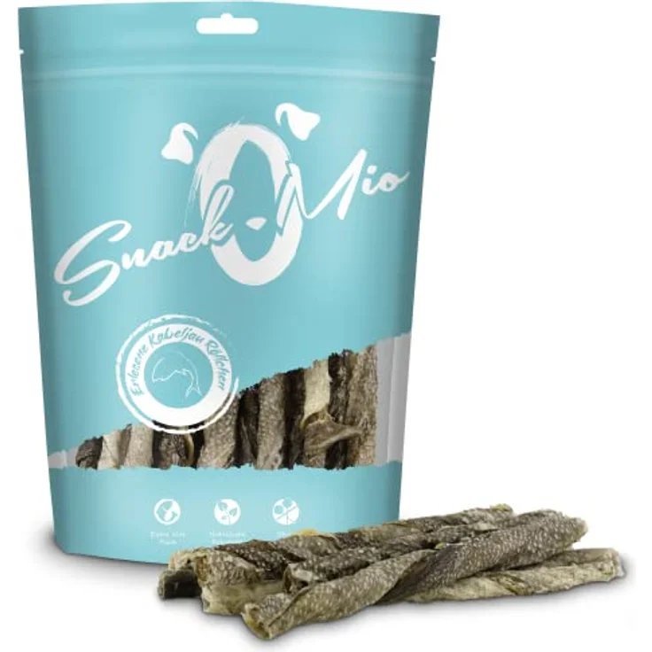 SnackOMio Premium Hundesnack, erlesene Kabeljau Röllchen, getreidefrei, 1 x 70g, luftgetrocknet und naturbelassen – Bild 2