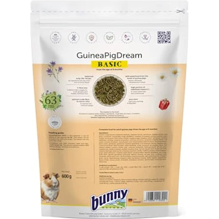 Bunny Nature MeerschweinchenTraum Basic, Alleinfuttermittel mit 63 Pflanzen, 600 g, für Meerschweinchen ab 5 Monaten – Bild 2