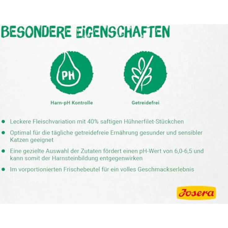 JOSERA Filet Huhn mit Ente, Premium Nassfutter für Katzen, 40% Hühnerfilet, getreidefrei, 16 x 70 g im Frischebeutel – Bild 3
