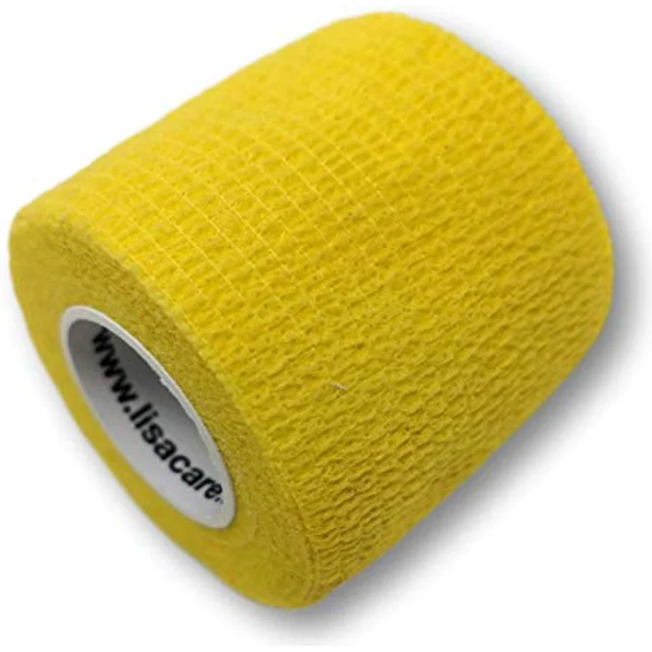 LisaCare Sport Handgelenk Bandagen, 4 Rollen à 5cm, elastische Wundversorgung, medizinisches Produkt in Gelb – Bild 1