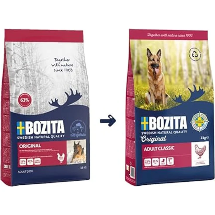 Bozita Original Adult Classic, Hunde-Trockenfutter mit Huhn, 3kg, hergestellt aus natürlichen Zutaten – Bild 3