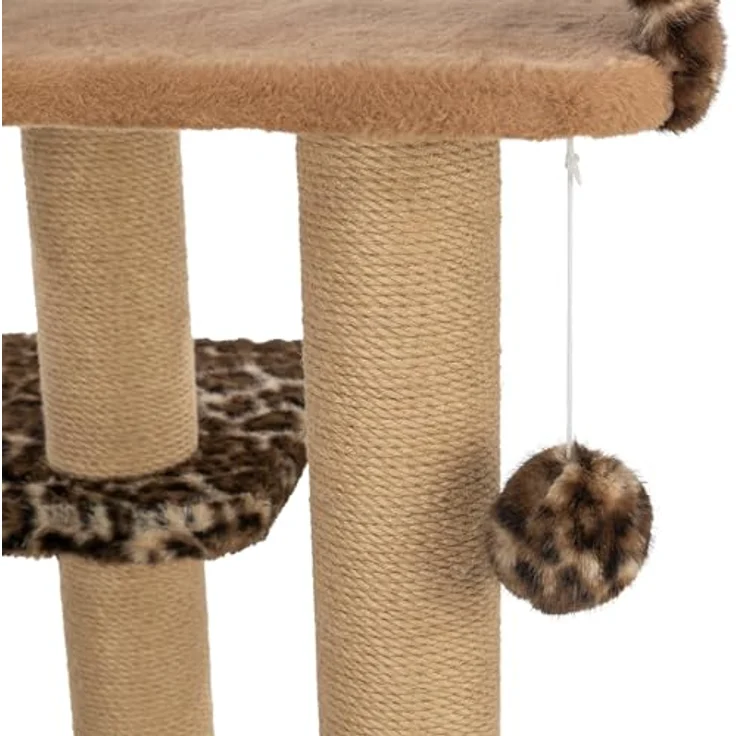 Trixie Kratzbaum Leo, mehrstöckiger Katzenbaum mit gemütlichen Liegeflächen und robusten Kratzflächen, 85 cm, braun, komfortabel & stabil - 48176 – Bild 4