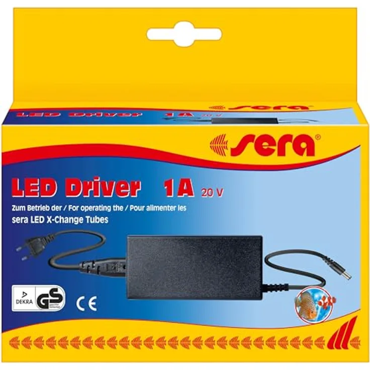 Sera LED Vorschaltgerät Driver 20 V DC 1 A, energieeffizientes Aquariumzubehör für mehrere Tubes