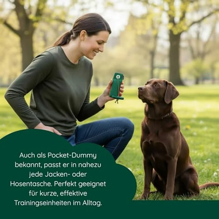 Romneys Suchen Dummy Mini-Dummy für kleine Hunde, 100g, schwimmfähig mit Wurfgriff (grün) – Bild 2