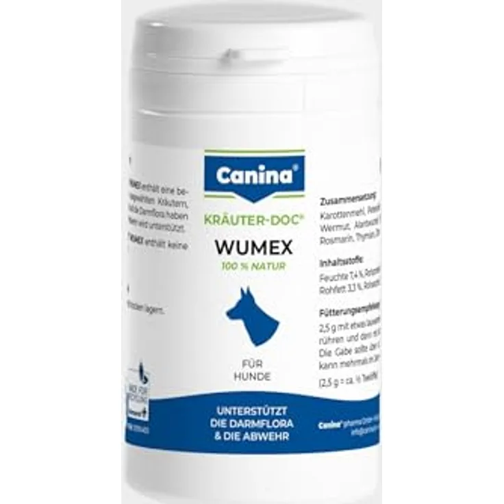 Canina KRÄUTER-DOC® Wumex, 25g Hunde Nahrungsergänzungsmittel zur Unterstützung der Darmflora und Abwehr, 100% natürliche Zutaten
