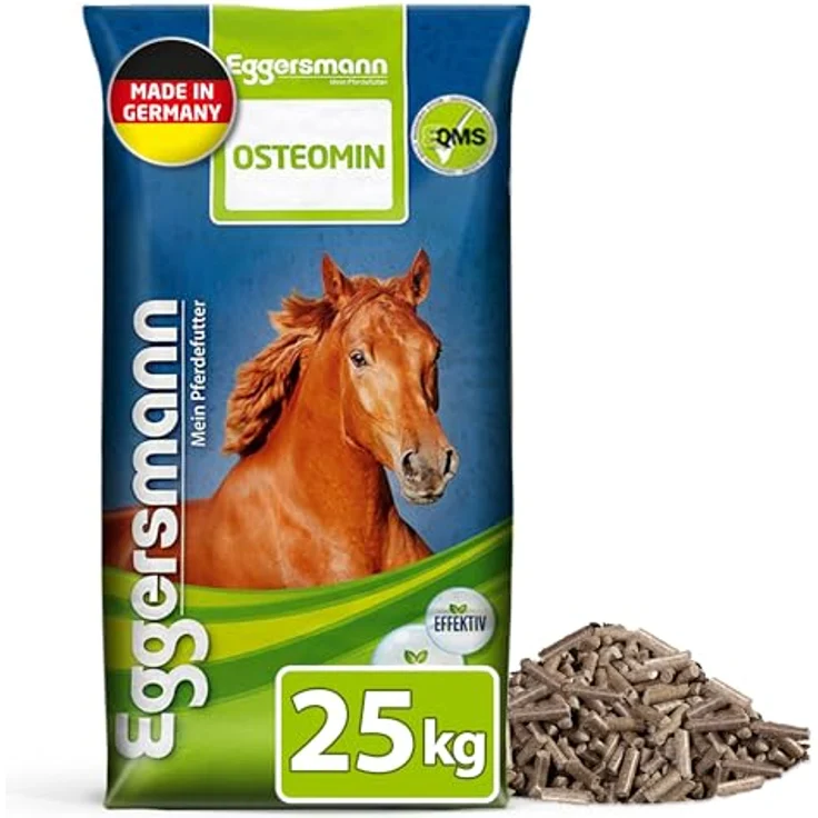 Eggersmann Mein Pferdefutter Osteomin Pellets, 25 kg Mineralfutter für junge Pferde, unterstützt gesundes Wachstum mit ausgewogenem Calcium-Phosphor-Verhältnis – Bild 1