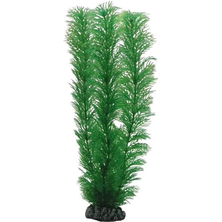 HOBBY Aquariendeko Egeria, 20 cm künstliche Aquariumpflanze mit natürlicher Bewegung und stabilem Felsensockel – Bild 1