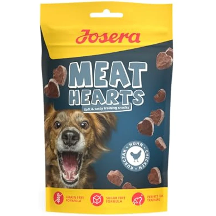 Josera Meat Hearts Chicken, weicher Hundesnack mit Huhn in Herzform, 70g – Bild 1