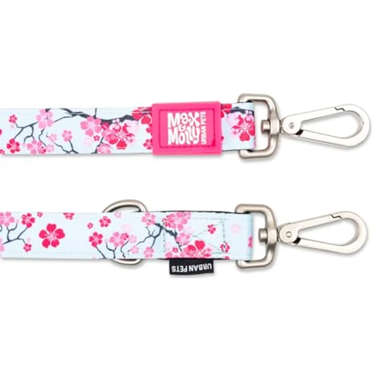Max & Molly Multifunktions Hundeleine, 2m mit 2 Karabinern, gepolstert, Cherry Bloom, sicher & flexibel, 7 Funktionen – Bild 3