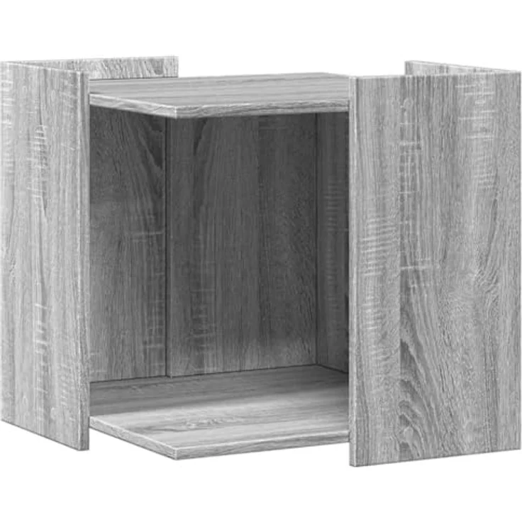 vidaXL Katzentoilette, Katzenklo Grau Sonoma 53x53x51 cm Holzwerkstoff mit verstecktem Design und Platz sparendem Beistelltisch功能 – Bild 2