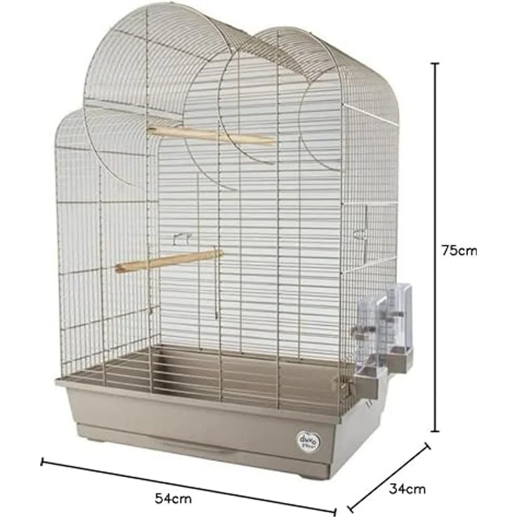 duvoplus Käfig für Vögel Mocha Eliza 54 x 34 x 75 cm, Mokka, geeignet für verschiedene Vogelarten – Bild 3