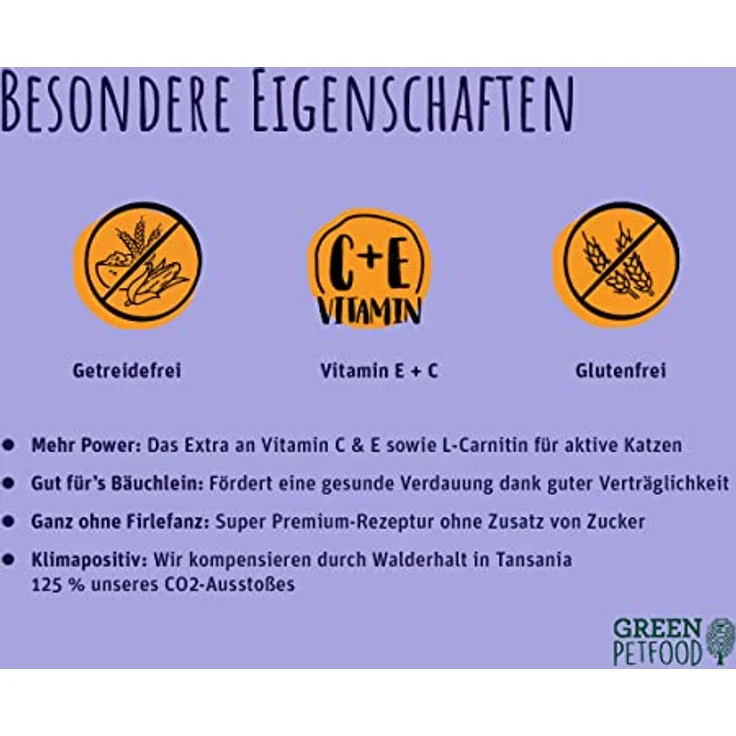Green Petfood FairCat Fit (8 x 85 g), getreidefreies Katzennassfutter mit Tierwohl-Hühnchen und Lachs für aktive Outdoor-Katzen, 8er-Pack – Bild 4