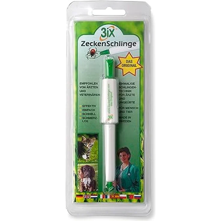 3iX Zeckenschlinge, das Original aus Schweden, zuverlässiger Zeckenentferner ohne Quetschen für Mensch und Tiere, schmerzfrei und einfach in der Anwendung – Bild 1