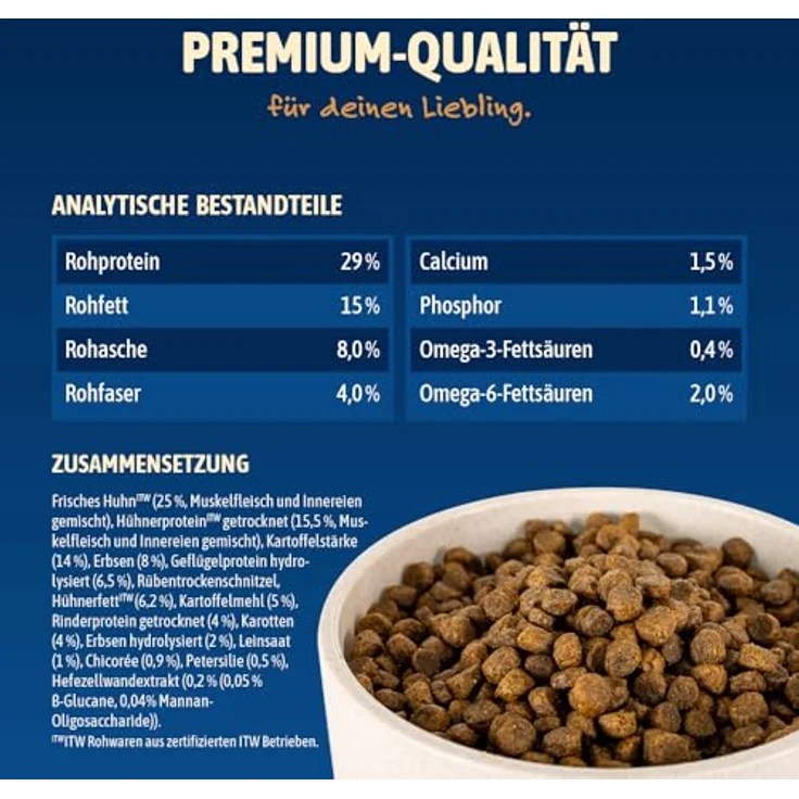 NutriQM® Mini Trockenfutter für Hunde, 7,5 kg (5×1,5 kg), 70% Fleischanteil, getreidefrei, kleine Kroketten, ohne Zucker & Zusatzstoffe, Made in Germany – Bild 4