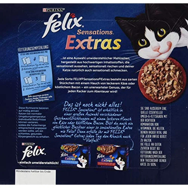 Purina FELIX Katzennassfutter Sensations Extra Geschmacksvielfalt vom Land, 24 x 85g Portionsbeutel – Bild 2