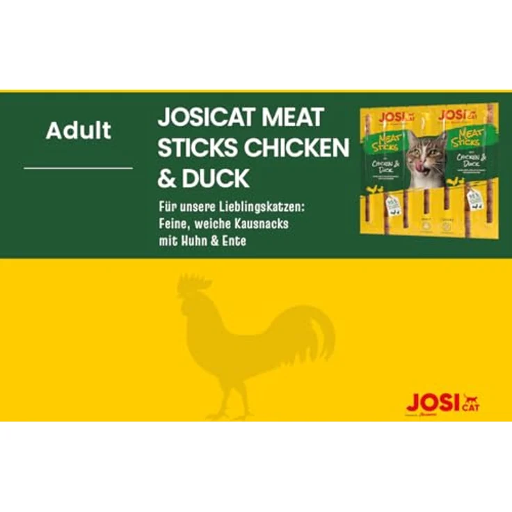 JosiCat Meat Sticks Huhn & Ente, Premium Katzensnack für ausgewachsene Katzen, zuckerfrei & getreidefrei, 20 x 35 g (140 Sticks) – Bild 3