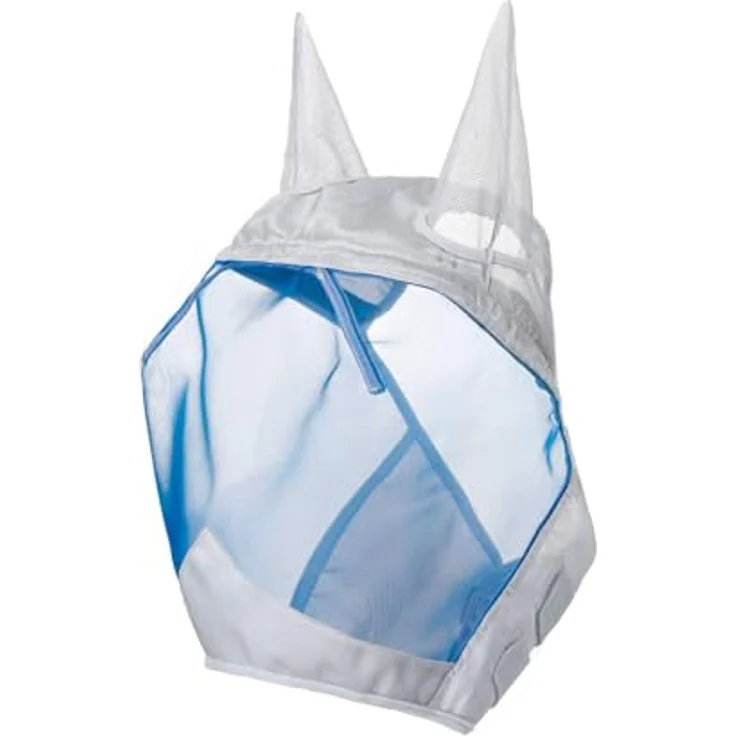 Harrison Howard CareMaster Pferde Fliegenmaske, ergonomisch mit dicker Fleecepolsterung, UV-Schutz und Ohrenschutz, Hawaiian Blau, Kaltblut (XL) – Bild 2