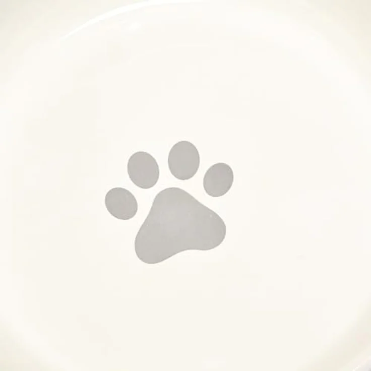 Nobby Hunde Keramik Napf SABIT rutschfest, modernes Pfoten-Design, weiß/grau, Ø 18 x 7 cm, 1.250 ml – Bild 2