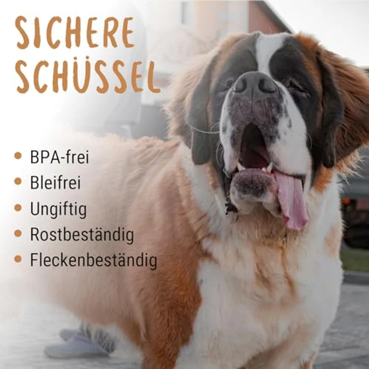 PEGGY11 Hundeschalen Edelstahl, Rutschfeste Silikonunterseite, 2700ML, 2 Stücke für große Hunderassen – Bild 3
