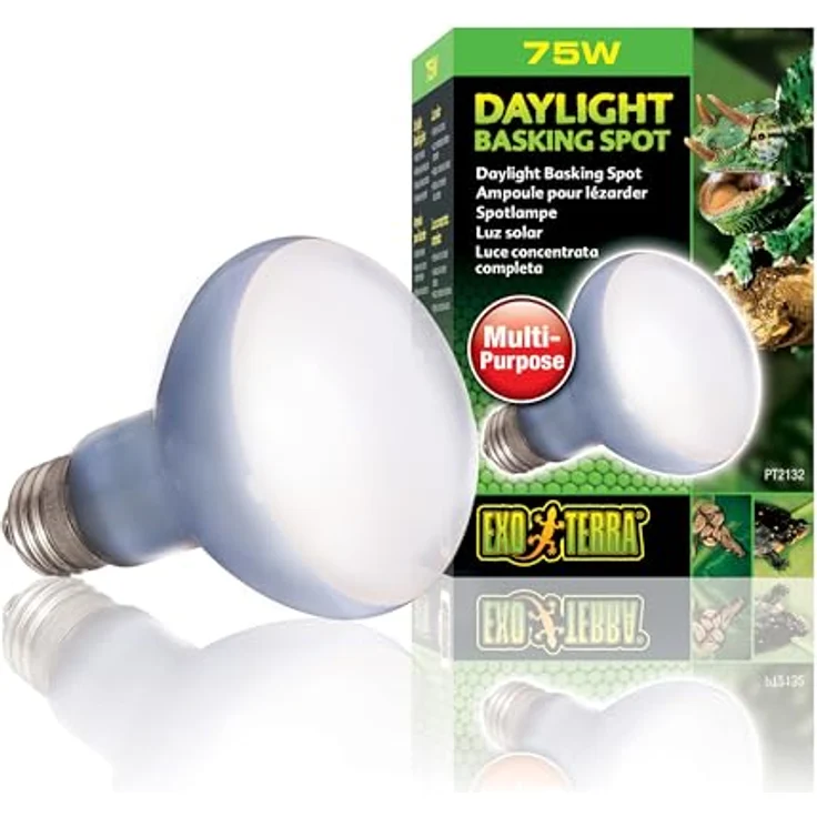 Exo Terra Daylight Basking Spot, Breitspektrum Tageslichtlampe R20, 75W, E27 für Terrarien und Thermoregulierung – Bild 1