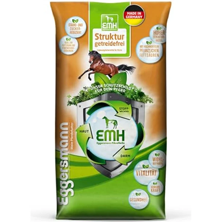 Eggersmann EMH Struktur getreidefrei, 20 kg stärke- und zuckerreduziertes Pferdefutter – Bild 1