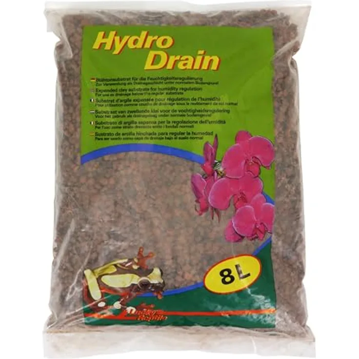 Lucky Reptile Hydro Drain 8 Liter, Tonsubstrat für Tropenterrarien zur effektiven Wasserspeicherung und Luftfeuchtigkeitssteigerung