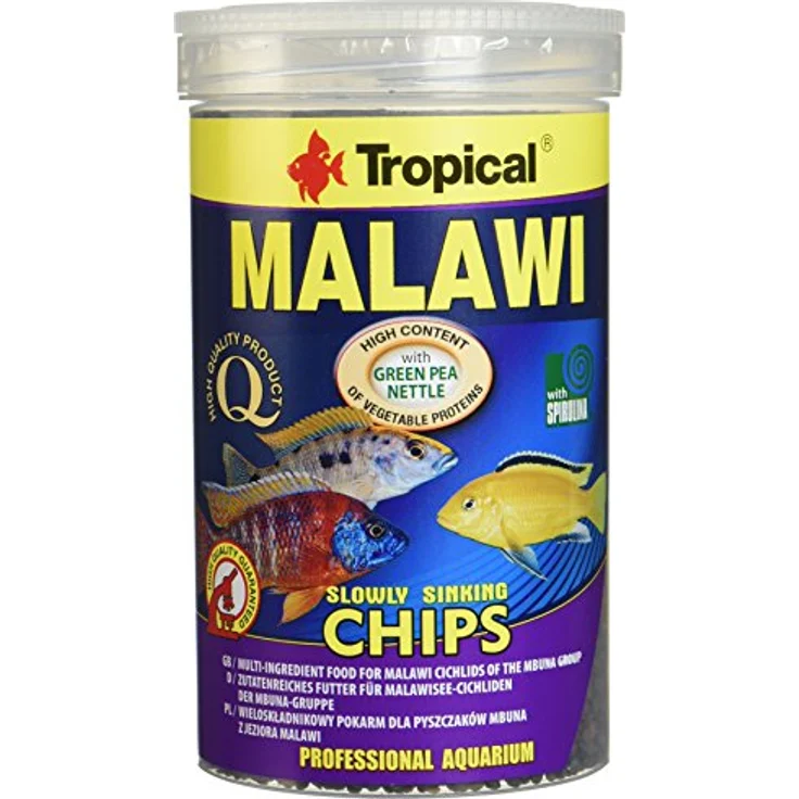 Tropical Malawi Chips, Fischfutter für Cichliden, 1 l, farbverstärkend und immunsystemstärkend – Bild 1