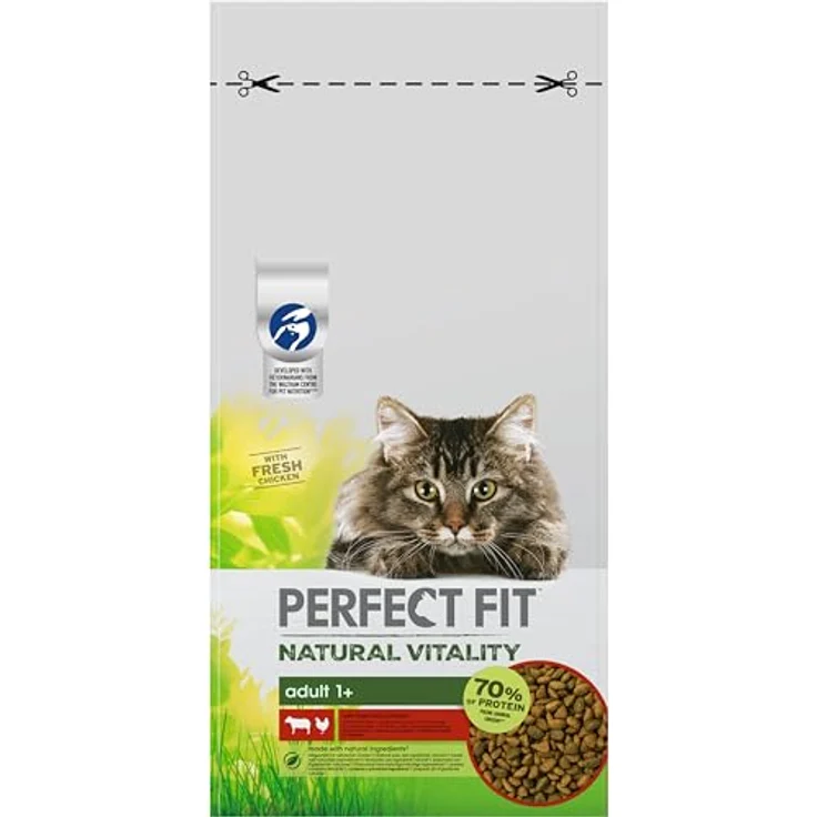 PERFECT FIT PerfectFit Natural Vitality, Katzenfutter mit Rind und Huhn, 6 kg, für gesunde Verdauung und schönes Fell – Bild 2