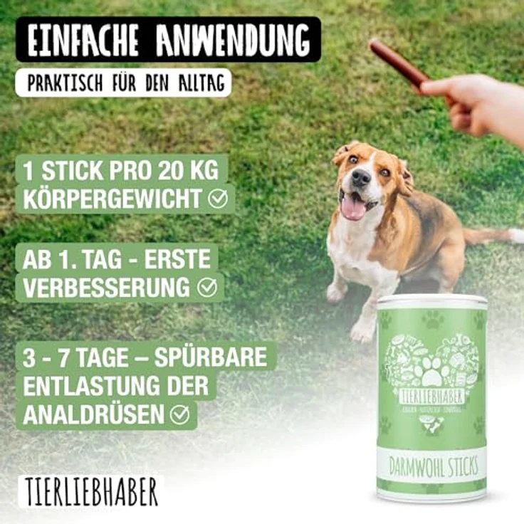 TIERLIEBHABER Darmwohlsticks 350g, Ergänzungsfuttermittel für gesunde Verdauung & Analdrüsen bei Hund, ideal bei Sodbrennen und empfindlichem Magen – Bild 2