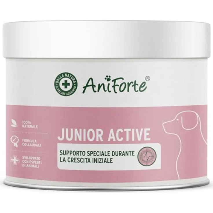 AniForte Junior Active 250 g, Hundefutter zur Unterstützung der Knochen- und Gelenkentwicklung für Welpen und junge Hunde – Bild 1