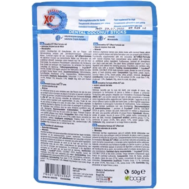 Bogar Bogadent Dental Coconut, Dental Sticks Hundesnack mit Kokosnuss, reduziert Plaque und Zahnstein, stärkt das Fell, 50 g – Bild 2
