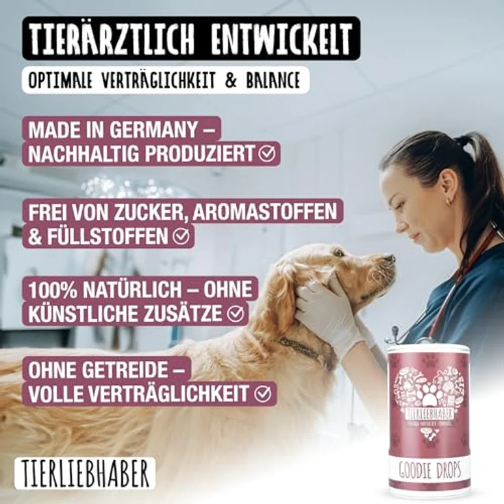 TIERLIEBHABER Goodie Drops, gesunde Hundeleckerlies für kleine Hunde und Welpen, getreidefrei, kaltgepresst, mit Insektenprotein und Omega-3, ca. 340 Drops – Bild 3