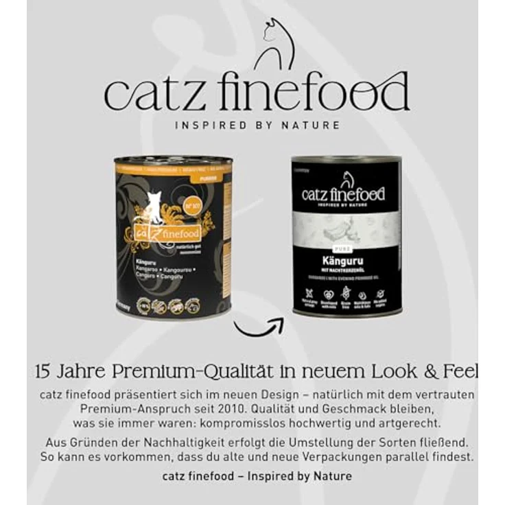 catz finefood Purrrr Känguru Monoprotein Katzenfutter nass N° 107, 70% Fleischanteil, ohne Getreide, 6 x 400 g Dose – Bild 4
