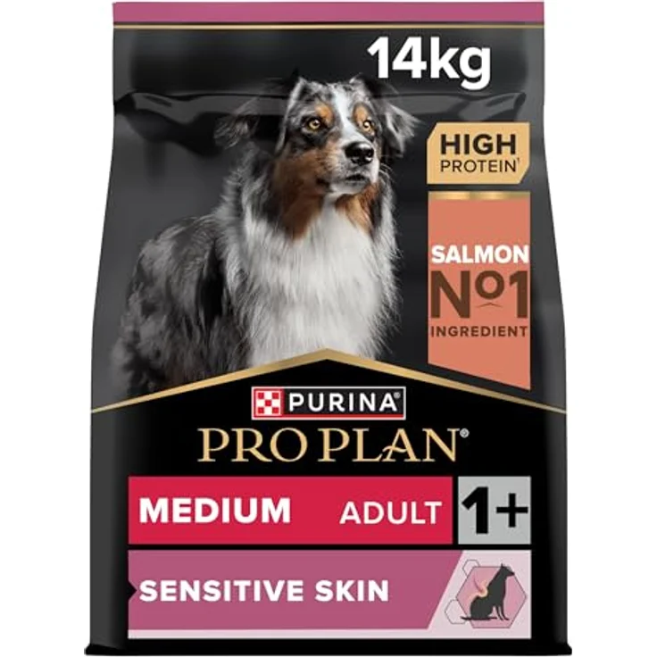 Pro Plan PRO PLAN Adult Medium Sensitive Skin, Hundefutter für sensible Haut, 14 kg, weizenfrei – Bild 1