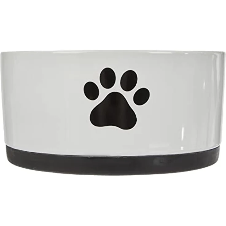 Nobby Keramik Napf Paw, schwarz/weiß mit Anti-Rutsch Silikonring, Ø 17 x 8 cm – Bild 3