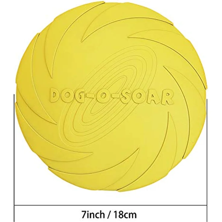 Vivifying Hundefrisbee, 18cm aus natürlichem Kautschuk, 2 Stück (Grün + Gelb), rutschfest und schwimmfähig für Land und Wasser – Bild 2
