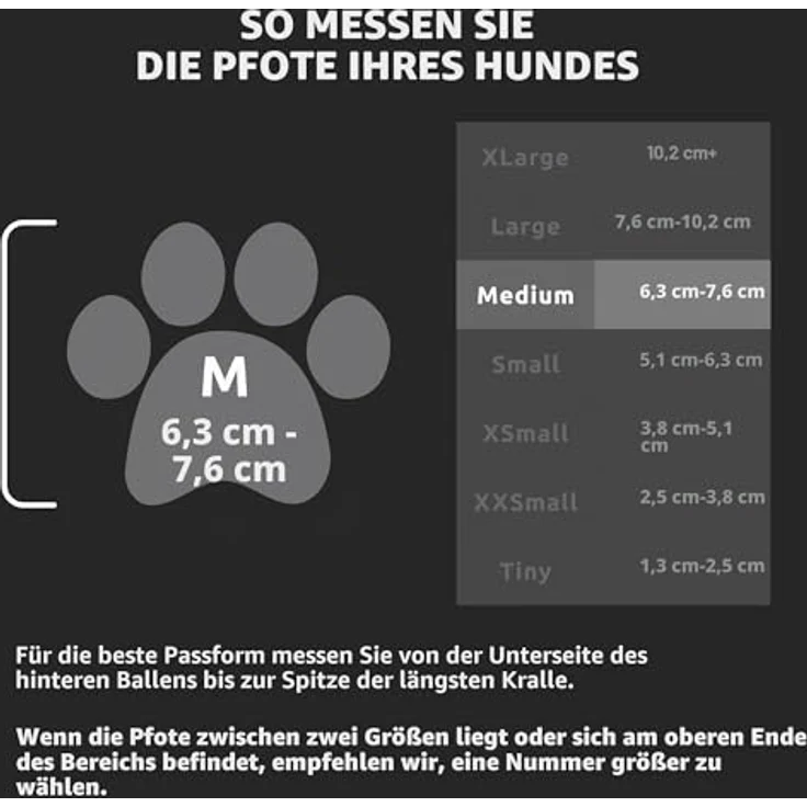 Pawz Hundeschuhe M, 7.6 cm, schwarz, 12 Stück, 100% Naturkautschuk, wasserdicht, wiederverwendbar – Bild 3