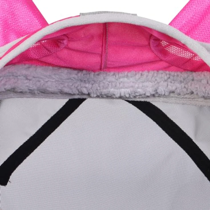 Harrison Howard CareMaster Pro Luminous Pferde Fliegenmaske UV-Schutz mit Ohrenschutz, Rosa, für Kaltblut (XL) – Bild 3
