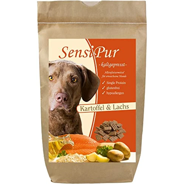 SensiPur Hundefutter, Kartoffel & Lachs, hypoallergen, kaltgepresst, glutenfrei, 12 Kg – Bild 1