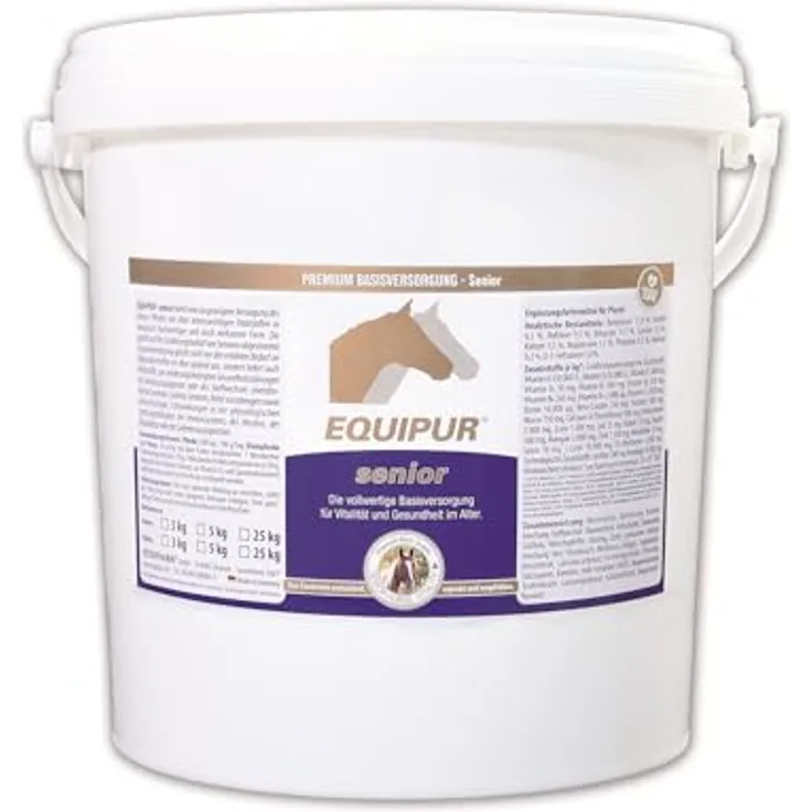 Vetripharm EQUIPUR Senior, Pferdefutter Pulver für ältere Pferde, 5 kg Eimer mit lebenswichtigen Vitalstoffen