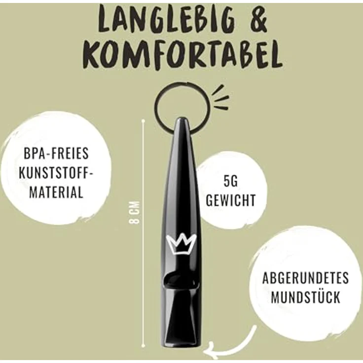 Rudelkönig Hundepfeife für Rückruf, professionelle Trainingspfeife mit genormter Frequenz und Pfeifenband, BPA-frei – Bild 5