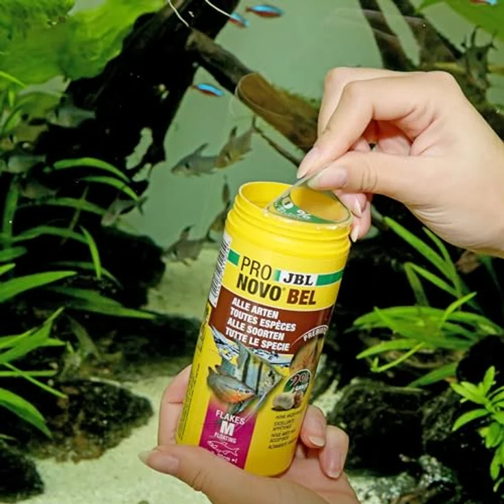 JBL PRONOVO BEL FLAKES, Hauptfutter für Aquarienfische von 8-20 cm, präbiotische Flocken mit natürlichen Rohstoffen, 250 ml – Bild 7