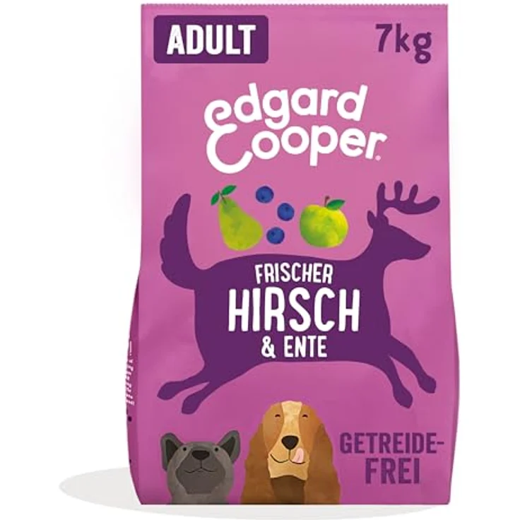 Edgard Cooper Trockenfutter für Hunde, Hirsch Ente, 7kg, getreidefrei, zuckerfrei, mit natürlichen Zutaten und frischem Fleisch – Bild 1