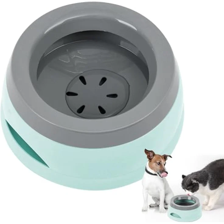 Qianyou Wassernapf für Hunde Unterwegs 750ml, Auslaufsicher mit Spritzschutz, rutschfest und tragbar, Grün – Bild 1