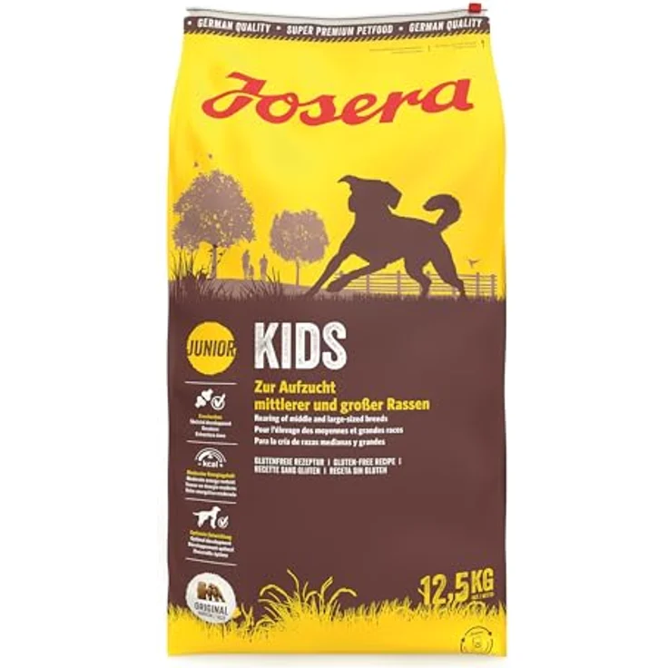 JOSERA Kids Welpenfutter, 12,5 kg für mittlere und große Rassen, ohne Weizen, Super Premium Trockenfutter, made in Germany – Bild 1