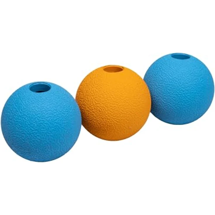 Amazon Basics Apportierbälle, Gummibälle für Hunde, 6.35 cm, 3er Set in Blau und Orange, strapazierfähig und haustiersicher – Bild 1