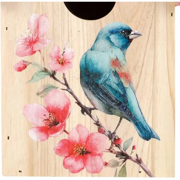 Bubble-Store Nistkasten Vogelhaus für Wildvögel, FSC zertifiziertes Holz, zum Hängen oder Stellen, rosa und blau, mit Klappe zum Befüllen und Säubern – Bild 5