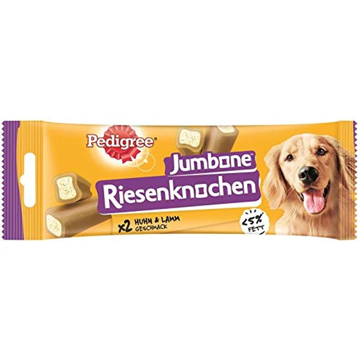 Pedigree Riesenknochen Mixpaket, 6 x 180 g Kausnacks für Hunde, 3 x Rind + 3 x Huhn, fettarm, hoher Vitamin- und Mineralstoffgehalt – Bild 2