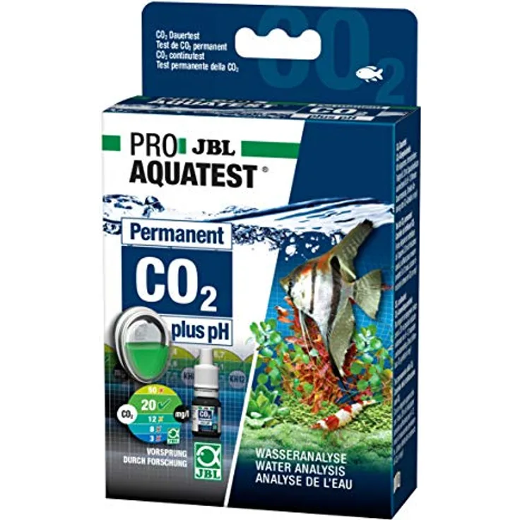 JBL Wassertest-Set ProAquaTest CO2-pH Permanent, 2 Stück für Süßwasser-Aquarien mit pH-Wert Anzeige von 6,4 bis 7,8